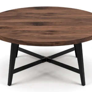 Walnut round coffee table