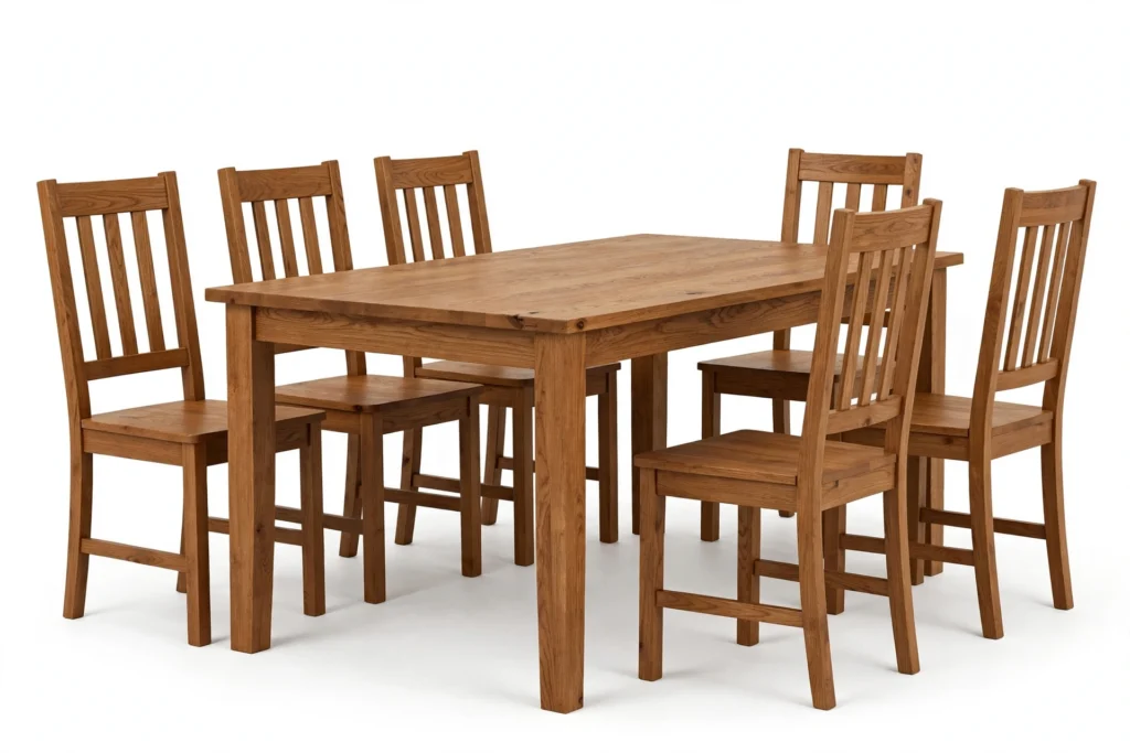 OakHaven 6-Seater Dining Table Set